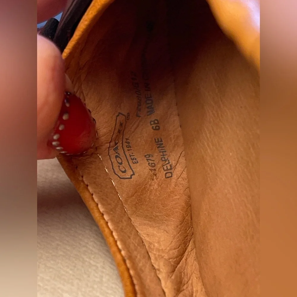 Coach Delphine Flats Tan and Black Flats with side Buckle Detail - Picture 5 of 6